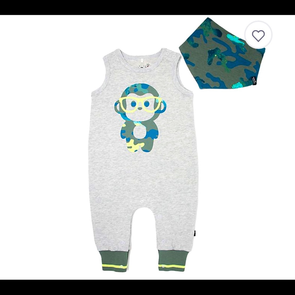Newborn one piece play suit with bandana